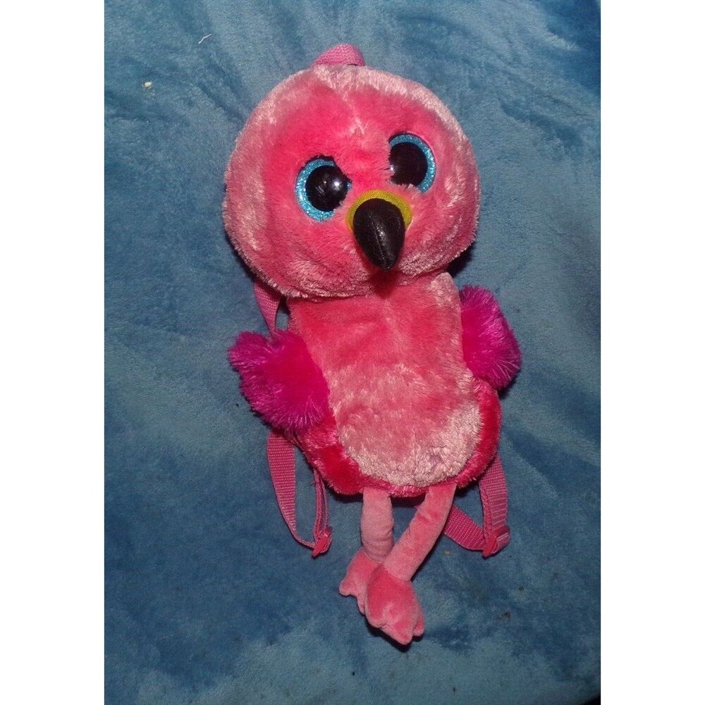 TY  STUFFED.  ZIPPER PLUSH SOFT BACKPACK GILDA FLAMINGO 15” CUTE BIRD BEANIE BOO